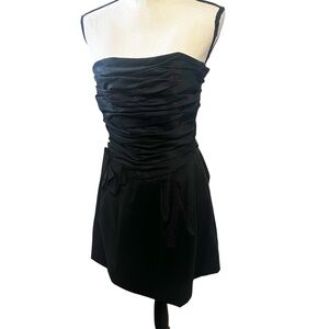Vintage Jessica Mcclintock Black Strapless mini Dress numerical size is 4